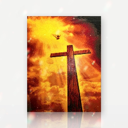 3D 구원의 십자가(40x50cm)라운드(원형)