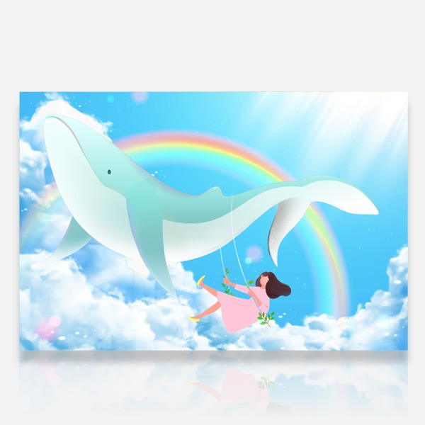 보석십자수 3D 고래와소녀 (60x40cm)