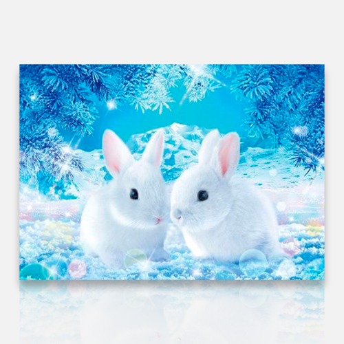 3D 눈위의 토끼(60x40cm)